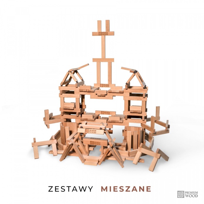 Własna konstrukcja z drewnianych klocków magnetycznych Premium Wood